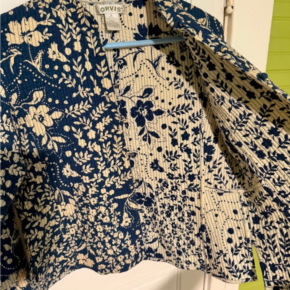 Orvis Blue and Cream Floral Blazer - Picture 3 of 4